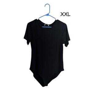 🖤 Black Short‑Sleeve Bodysuit – Size XXL